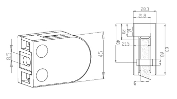 Glass Clamps - Model 32 - Flat CAD Drawing